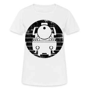 Lokomotive Skizze - Frauen T-Shirt atmungsaktiv - Weiß - Vorne - AI Model Female 172 dark (172cm)