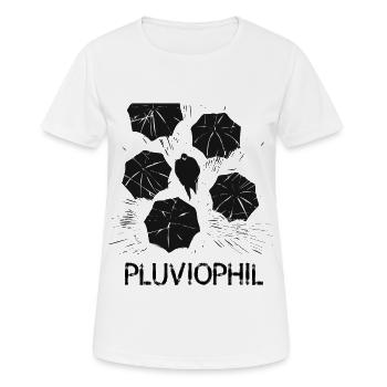 regen pluviophil nass regenschirm regnen wetter wa - Frauen T-Shirt atmungsaktiv - Weiß - Vorne - AI Model Female 172 dark (172cm)