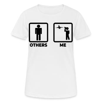 Avions Stick Figure - T-shirt respirant Femme - blanc - Devant - AI Model Female 172 dark (172cm)