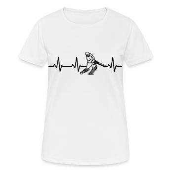 Cricketspieler Herzklopfen - Frauen T-Shirt atmungsaktiv - Weiß - Vorne - AI Model Female 172 dark (172cm)