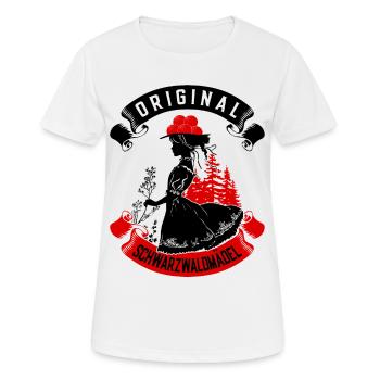 Original Schwarzwaldmädel Bollenhut Tracht Ledig - Frauen T-Shirt atmungsaktiv - Weiß - Vorne - AI Model Female 172 dark (172cm)