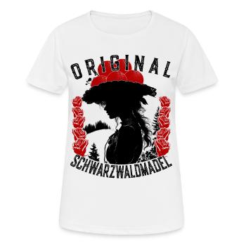 Original Schwarzwaldmädel Bollenhut Ledig Tracht - Frauen T-Shirt atmungsaktiv - Weiß - Vorne - AI Model Female 172 dark (172cm)