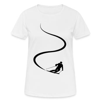 Piste de ski, Après-ski, Sports d’hiver, Vacances au ski - T-shirt respirant Femme - blanc - Devant - AI Model Female 172 dark (172cm)