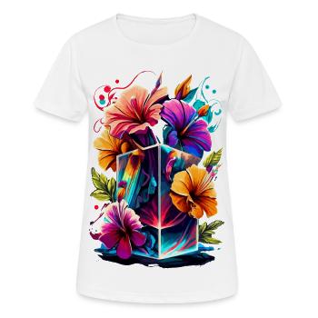 Fleurs de fleuristerie - Orchidée Bouquet Flora - T-shirt respirant Femme - blanc - Devant - AI Model Female 172 dark (172cm)