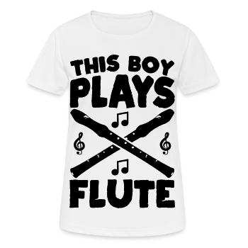 This Boy Plays Flute - Frauen T-Shirt atmungsaktiv - Weiß - Vorne - AI Model Female 172 dark (172cm)