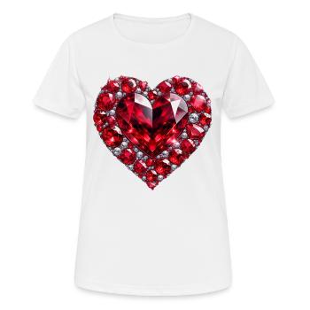 Kristall Liebe Rubin - Frauen T-Shirt atmungsaktiv - Weiß - Vorne - AI Model Female 172 dark (172cm)
