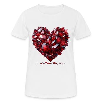 T-shirt d'amour en Rubis - T-shirt respirant Femme - blanc - Devant - AI Model Female 172 dark (172cm)