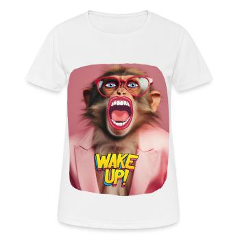 Wake up call - Women's Breathable T-Shirt - white - Front - AI Model Female 172 dark (172cm)