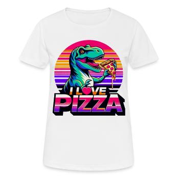Dino Pizza Party I Love Pizza - Frauen T-Shirt atmungsaktiv - Weiß - Vorne - AI Model Female 172 dark (172cm)