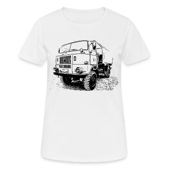 W50 Klassiker - Frauen T-Shirt atmungsaktiv - Weiß - Vorne - AI Model Female 172 dark (172cm)