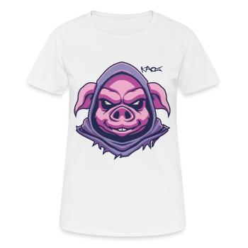 Huldige Pigletor, dem magischen Tyrannen Schwein - Frauen T-Shirt atmungsaktiv - Weiß - Vorne - AI Model Female 172 dark (172cm)