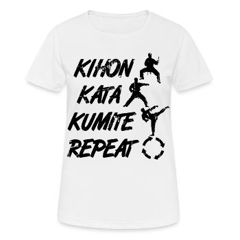 Karate Säulen - Frauen T-Shirt atmungsaktiv - Weiß - Vorne - AI Model Female 172 dark (172cm)