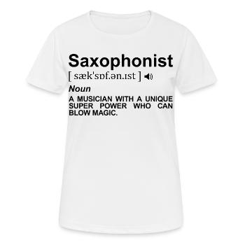 Saxophonist Definition - Frauen T-Shirt atmungsaktiv - Weiß - Vorne - AI Model Female 172 dark (172cm)