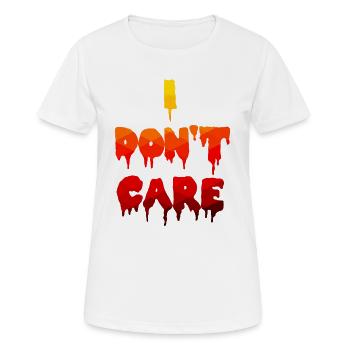 Je ne me soucie pas de la déclaration - T-shirt respirant Femme - blanc - Devant - AI Model Female 172 dark (172cm)
