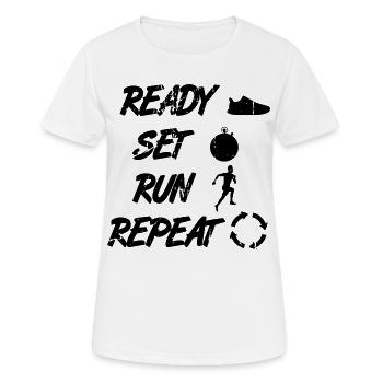 Lustige Läufer Routine - Frauen T-Shirt atmungsaktiv - Weiß - Vorne - AI Model Female 172 dark (172cm)