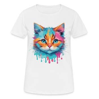 Chat mignon - T-shirt respirant Femme - blanc - Devant - AI Model Female 172 dark (172cm)
