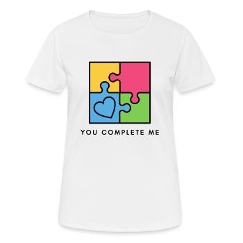 Du vervollständigst mich wahre Liebe Valentinstag - Frauen T-Shirt atmungsaktiv - Weiß - Vorne - AI Model Female 172 dark (172cm)