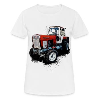 Fortschritt Traktor ZT 300 - Frauen T-Shirt atmungsaktiv - Weiß - Vorne - AI Model Female 172 dark (172cm)