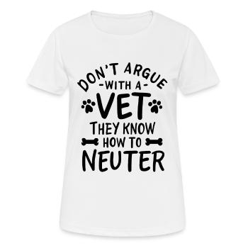 Blague drôle de vétérinaire - T-shirt respirant Femme - blanc - Devant - AI Model Female 172 dark (172cm)