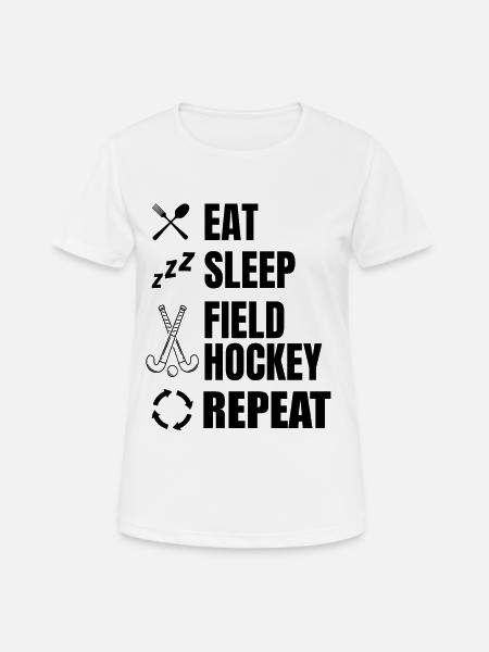 Feldhockey Tagesablauf - Frauen T-Shirt atmungsaktiv - Weiß