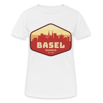 Basel, Switzerland - Women's Breathable T-Shirt - white - Front - AI Model Female 172 dark (172cm)