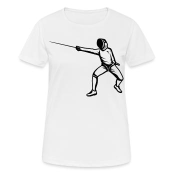 Funny Fencer - Women's Breathable T-Shirt - white - Front - AI Model Female 172 dark (172cm)