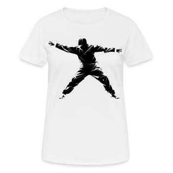 Dessin de breakdance - T-shirt respirant Femme - blanc - Devant - AI Model Female 172 dark (172cm)