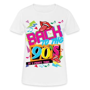 BACK TO THE 90 S IT S PARTY TIME - Women's Breathable T-Shirt - white - Front - AI Model Female 172 dark (172cm)