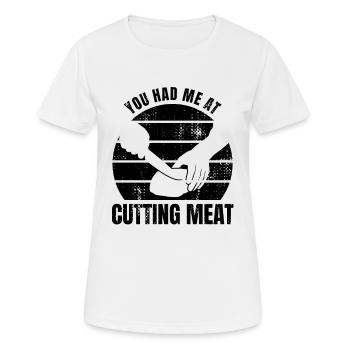 Schlachter Spruch - Frauen T-Shirt atmungsaktiv - Weiß - Vorne - AI Model Female 172 dark (172cm)