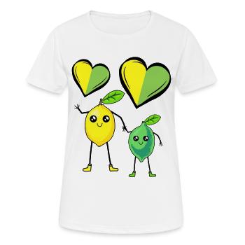 Zitrone Limette Herz Liebe Obst Früchte Vitamine C - Frauen T-Shirt atmungsaktiv - Weiß - Vorne - AI Model Female 172 dark (172cm)