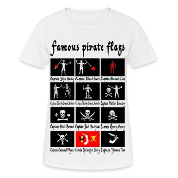 Pirates célèbres et leurs drapeaux - T-shirt respirant Femme - blanc - Devant - AI Model Female 172 dark (172cm)