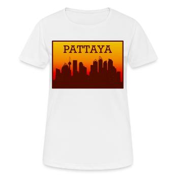 Pattaya Skyline Sonnenuntergang - Frauen T-Shirt atmungsaktiv - Weiß - Vorne - AI Model Female 172 dark (172cm)