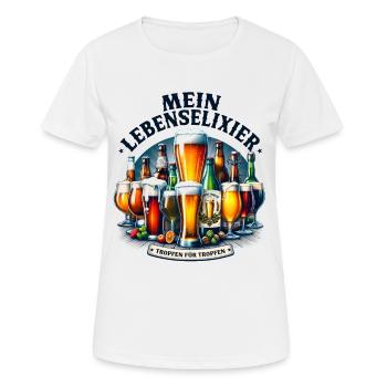 Bier Mein Lebenselixier Liebhaber Party Trinker - Frauen T-Shirt atmungsaktiv - Weiß - Vorne - AI Model Female 172 dark (172cm)