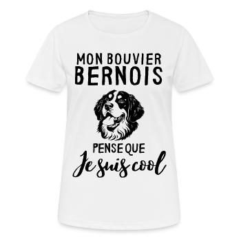 Chien de race bouvier bernois - T-shirt respirant Femme - blanc - Devant - AI Model Female 172 dark (172cm)