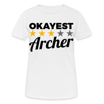 Okayest Archer - Frauen T-Shirt atmungsaktiv - Weiß - Vorne - AI Model Female 172 dark (172cm)