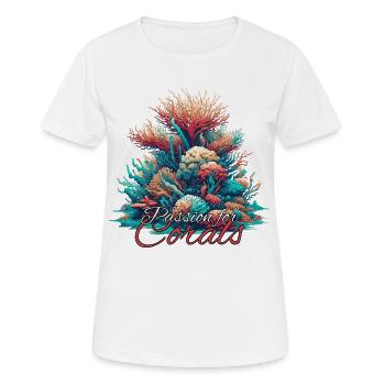 Leidenschaft für Korallen Geschenk - Frauen T-Shirt atmungsaktiv - Weiß - Vorne - AI Model Female 172 dark (172cm)