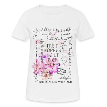 Healing Recovery Motivation - Women's Breathable T-Shirt - white - Front - AI Model Female 172 dark (172cm)