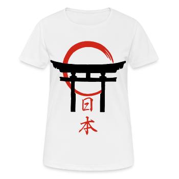 Torii Gate (Black) - Women's Breathable T-Shirt - white - Front - AI Model Female 172 dark (172cm)