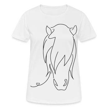 Pferd Silhouette - Frauen T-Shirt atmungsaktiv - Weiß - Vorne - AI Model Female 172 dark (172cm)