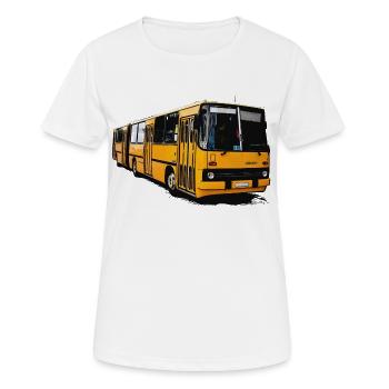 Bus Ikarus Z80 jaune - T-shirt respirant Femme - blanc - Devant - AI Model Female 172 dark (172cm)
