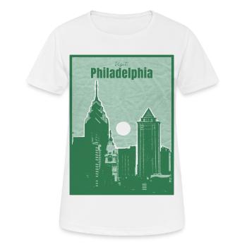 Philadelphia Skyline Druck - Frauen T-Shirt atmungsaktiv - Weiß - Vorne - AI Model Female 172 dark (172cm)