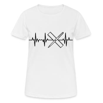 Pen and ruler pulse rate - Women's Breathable T-Shirt - white - Front - AI Model Female 172 dark (172cm)