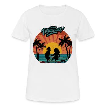 Couple de maison d’hôtes dansant joyeusement le coucher du soleil palmiers - T-shirt respirant Femme - blanc - Devant - AI Model Female 172 dark (172cm)