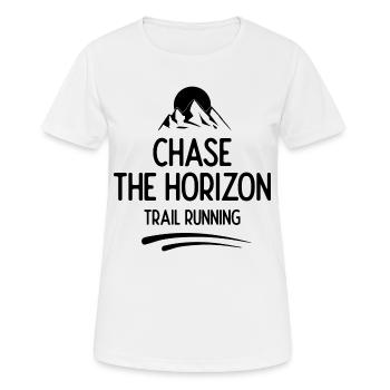 Trailrunning - Jagd auf den Horizont - Frauen T-Shirt atmungsaktiv - Weiß - Vorne - AI Model Female 172 dark (172cm)