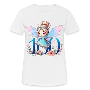 100 Jahre Fee Elfe süß Geburtstag Geschenk - Frauen T-Shirt atmungsaktiv - Weiß - Vorne - AI Model Female 172 dark (172cm)