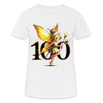 100 Years Fairy Elf Cute Gold Birthday Gift - Women's Breathable T-Shirt - white - Front - AI Model Female 172 dark (172cm)