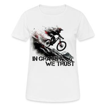 Downhill Schwerkraft Vertauen MTB Geschenk - Frauen T-Shirt atmungsaktiv - Weiß - Vorne - AI Model Female 172 dark (172cm)