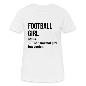 Fußball Fußball Fußball - Frauen T-Shirt atmungsaktiv - Weiß - Vorne - AI Model Female 172 dark (172cm)