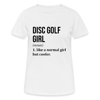 Disc Golf Disc Golf Disc Golf - Frauen T-Shirt atmungsaktiv - Weiß - Vorne - AI Model Female 172 dark (172cm)