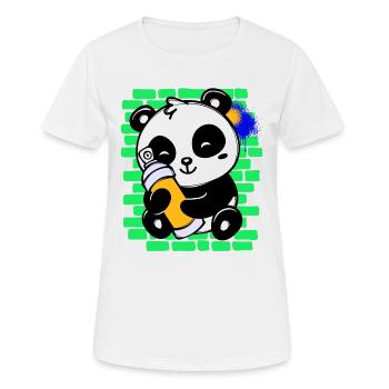 Graffiti Panda Dessin Illustration Bombe Aérosol - T-shirt respirant Femme - blanc - Devant - AI Model Female 172 dark (172cm)